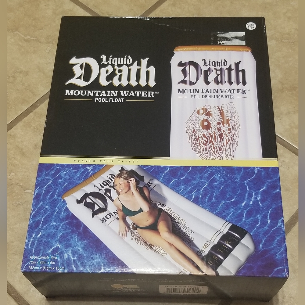 Liquid Death Mountain Water Novelty Pool Float
